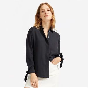 NWT Everlane Washable Silk Tie-Cuff Blouse